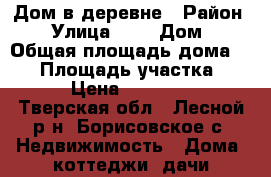 Дом в деревне › Район ­ - › Улица ­ - › Дом ­ - › Общая площадь дома ­ 80 › Площадь участка ­ 27 › Цена ­ 750 000 - Тверская обл., Лесной р-н, Борисовское с. Недвижимость » Дома, коттеджи, дачи продажа   